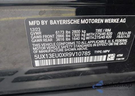 2024 BMW X5 Sdrive40I from USA, damaged, VIN 5UX13EU0XR9V10785